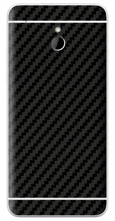 HTC One Mini 3D Aufkleber / Sticker für Rückseite - Carbon schwarz