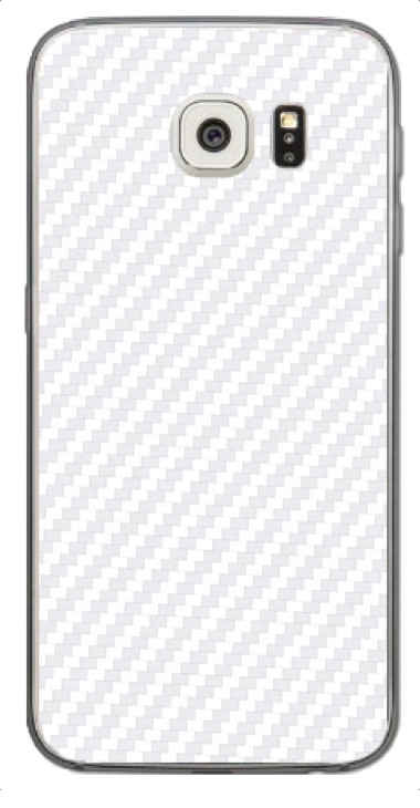 Samsung Galaxy S6 3D Aufkleber / Sticker für Rückseite - Carbon weiß