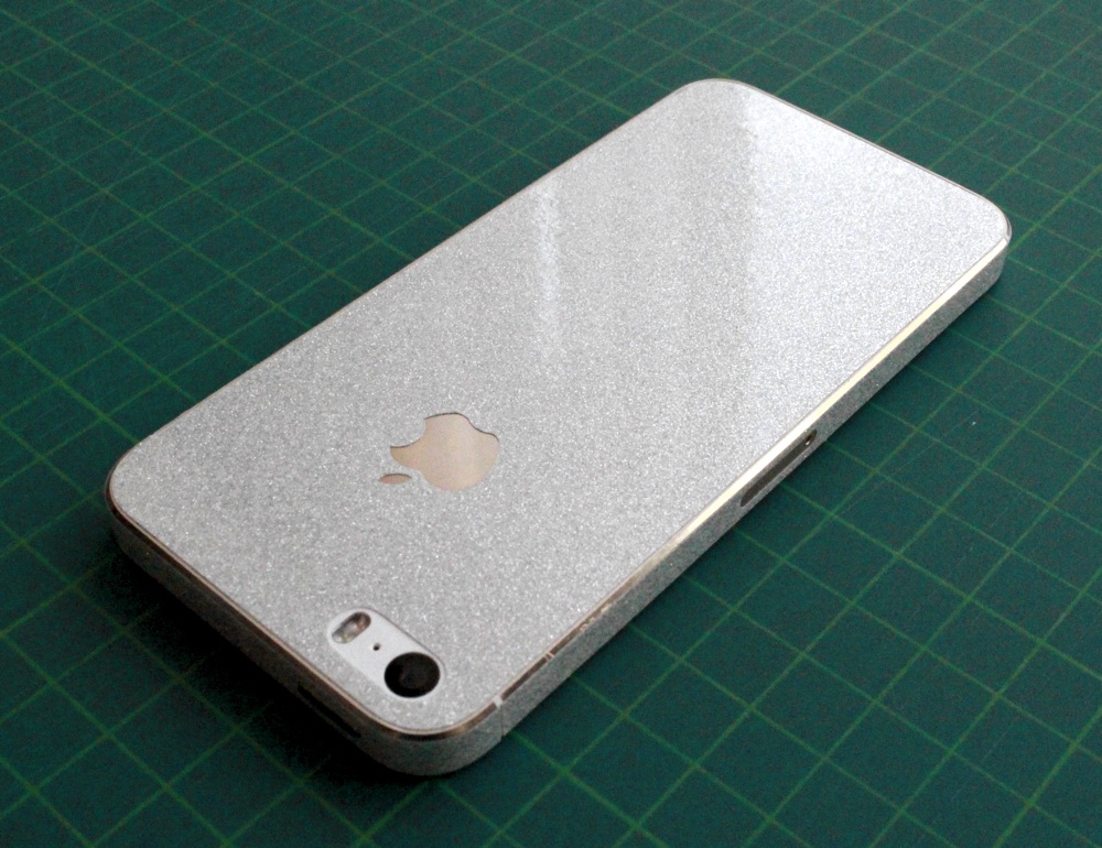 iPhone Aufkleber / Sticker 3D Struktur für iPhone 4/4S/5/5S - Weiße Glitzer